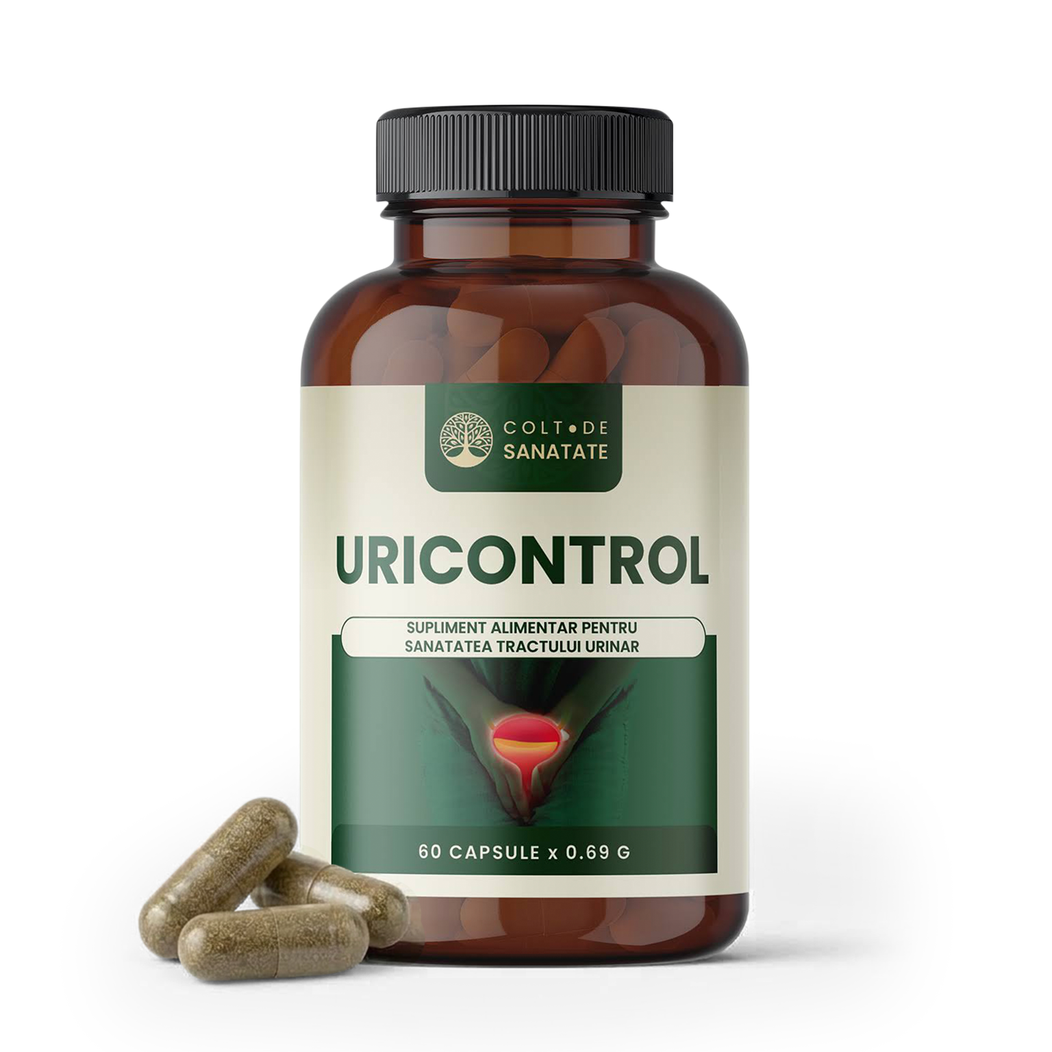 UriControl: Supliment Alimentar pentru Urinari Frecvente, 60 Capsule