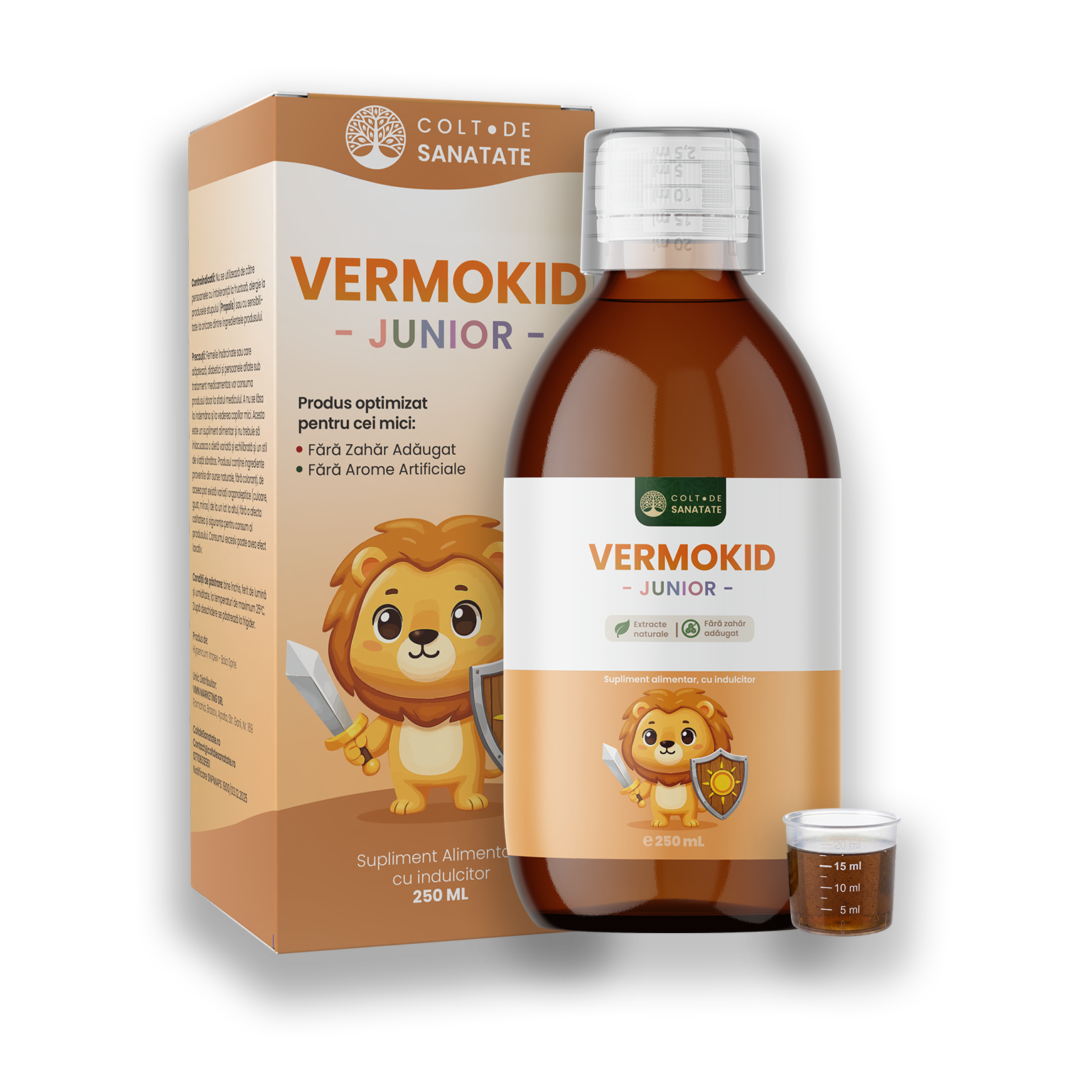 VermoKid Junior: Sirop Natural din Plante pentru Paraziți Intestinali la Copii, 250 ml