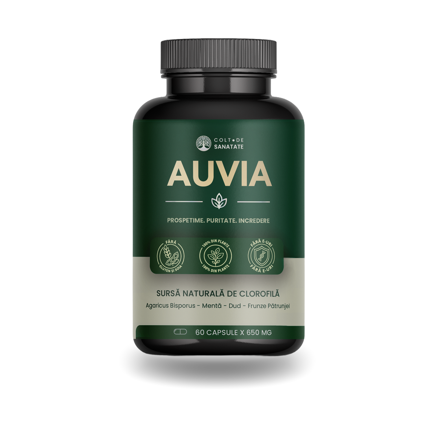 AUVIA: Neutralizeaza Transpirația Urăt Mirositoare, Detoxifiere Intestinală și Sănătatea Pielii - 60 Capsule